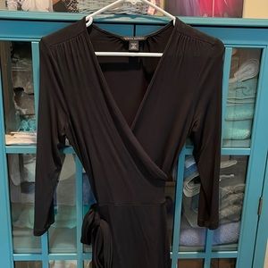 Banana Republic Black Wrap Dress Petite XS